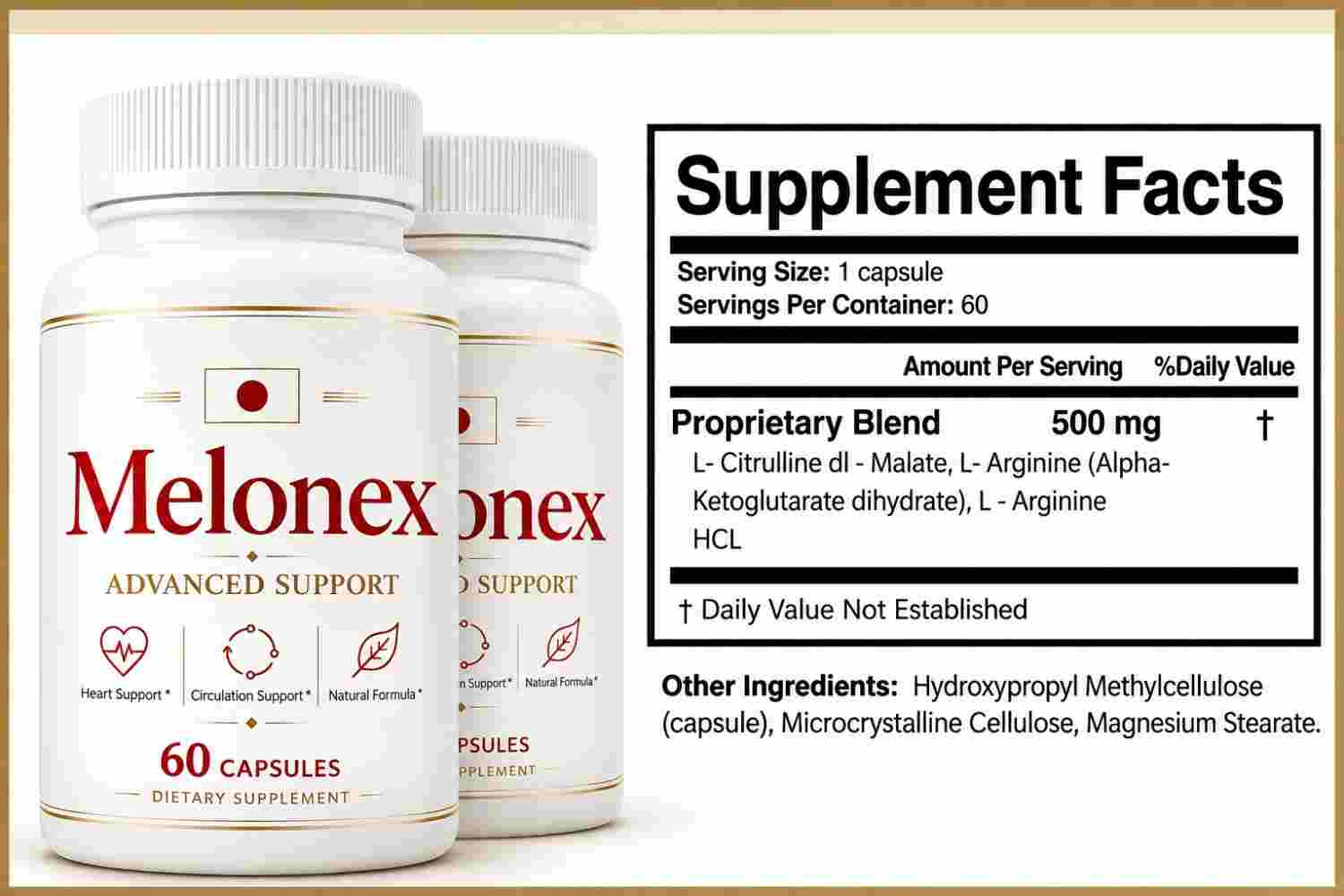 Melonex Supplement Facts Display